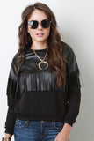 Vegan Leather Fringe Top