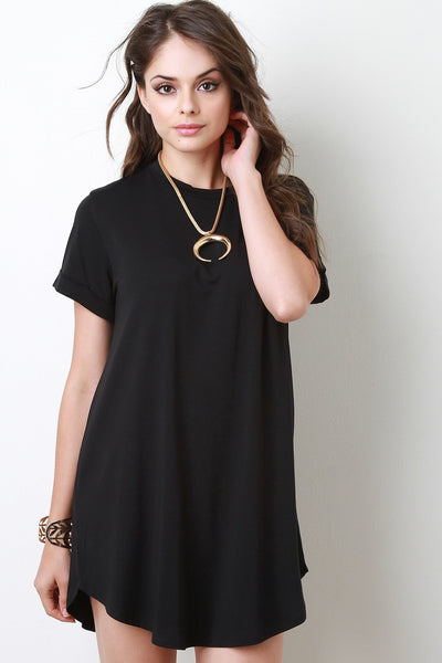 Cuff Sleeve Tee Dress