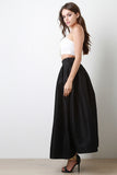 Taffeta Pleated Maxi Skirt