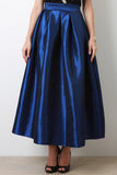 Taffeta Pleated Maxi Skirt