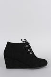 Bamboo Patch Work Wedge Booties