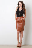 Vegan Leather Pencil Skirt