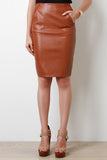 Vegan Leather Pencil Skirt