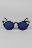 Sleek Metallic Cat Eye Sunglasses