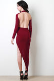 Asymmetrical Enveloped Backless Dress