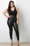 Solid Highwaisted Faux Leather Leggings