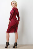 Streak Dye Long Sleeve Midi Dress