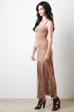 Long Fringe Suede Dress