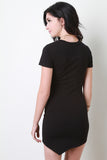 Asymmetrical Hem Round Neck Tee Dress