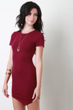 Asymmetrical Hem Round Neck Tee Dress