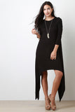 Long Sleeve Sharkbite Midi Dress