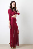 Fringe Accent Maxi Skirt