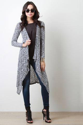 Marled Knit Longline Cardigan