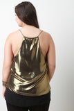 Sleeveless Glitter Metallic Party Swing Top