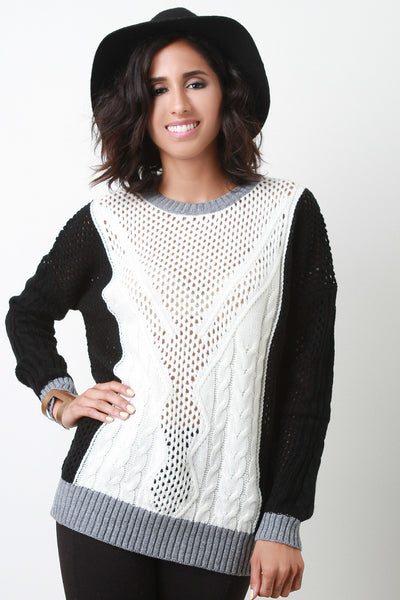 Eyelet Knit Sculpture Sweater