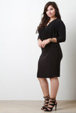 Knotted Dolman Sleeve Midi Dress