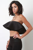 Scuba Knit Ruffle Tube Top