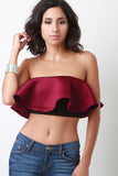 Scuba Knit Ruffle Tube Top