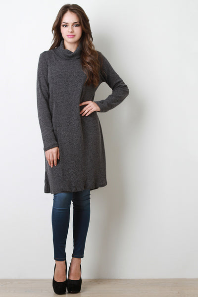 Turtleneck Longline Loose Knit Top