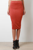 Vegan Suede Midi Pencil Skirt