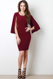 Cape Sleeve Bodycon Dress