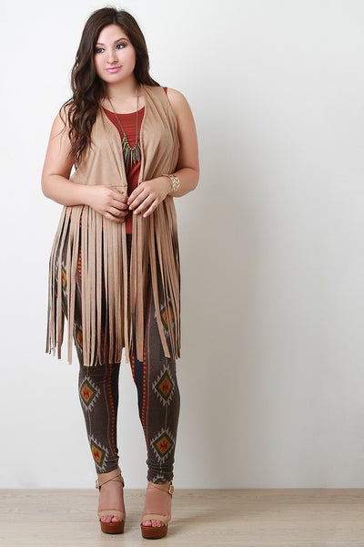 Free Spirited Vegan Suede Fringe Vest