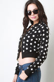 Polka-Dot Zipper Jacket