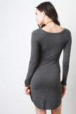 Jersey Knit Long Sleeve Mini Dress