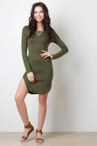 Jersey Knit Long Sleeve Mini Dress