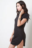 Vegan Suede Short Sleeve Mini Dress