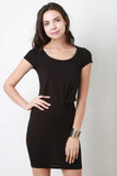 Overlap Knotted Short Sleeve Dress