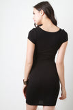 Overlap Knotted Short Sleeve Dress