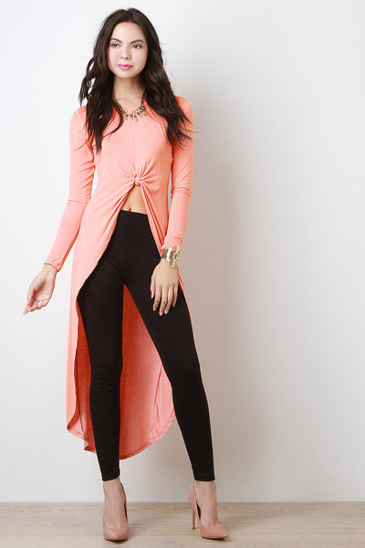 Long Sleeve Crop High Low Top