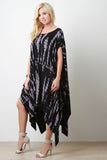 Streak Print Poncho Maxi Dress