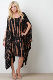 Streak Print Poncho Maxi Dress