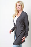 Tie Front Slub Jersey Cardigan