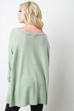 V-Neck Long Sleeved Trapeze High-Low Top