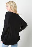 Overlap Round Neck Dolman Top