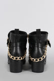 Breckelle Buckled Rear Chain Moto Booties