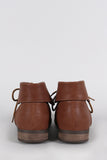 Breckelle Collar Round Toe Lace Up Oxford Booties