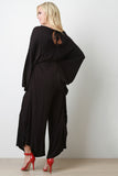 Connected Sleeve Oversize Belted Jumpsuit