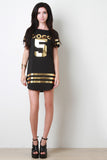 Metallic Coco 5 Jersey Shirt Dress