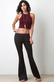 Cutaway Ribbed Knit Crop Top