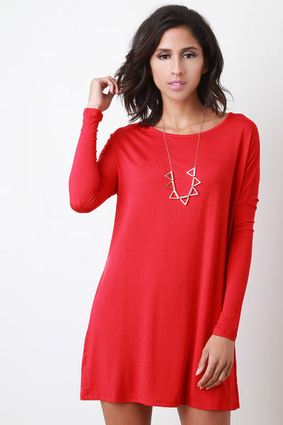 Boxy Long Sleeve Mini Dress