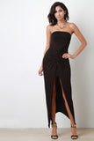 Goddess Knotted Strapless Maxi Dress