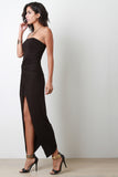 Goddess Knotted Strapless Maxi Dress