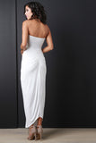 Goddess Knotted Strapless Maxi Dress