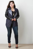 Draped Contrast Sleeves Blazer