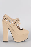 Dollhouse Mary Jane Cutouts Platform Chunky Pump