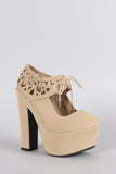 Dollhouse Mary Jane Cutouts Platform Chunky Pump